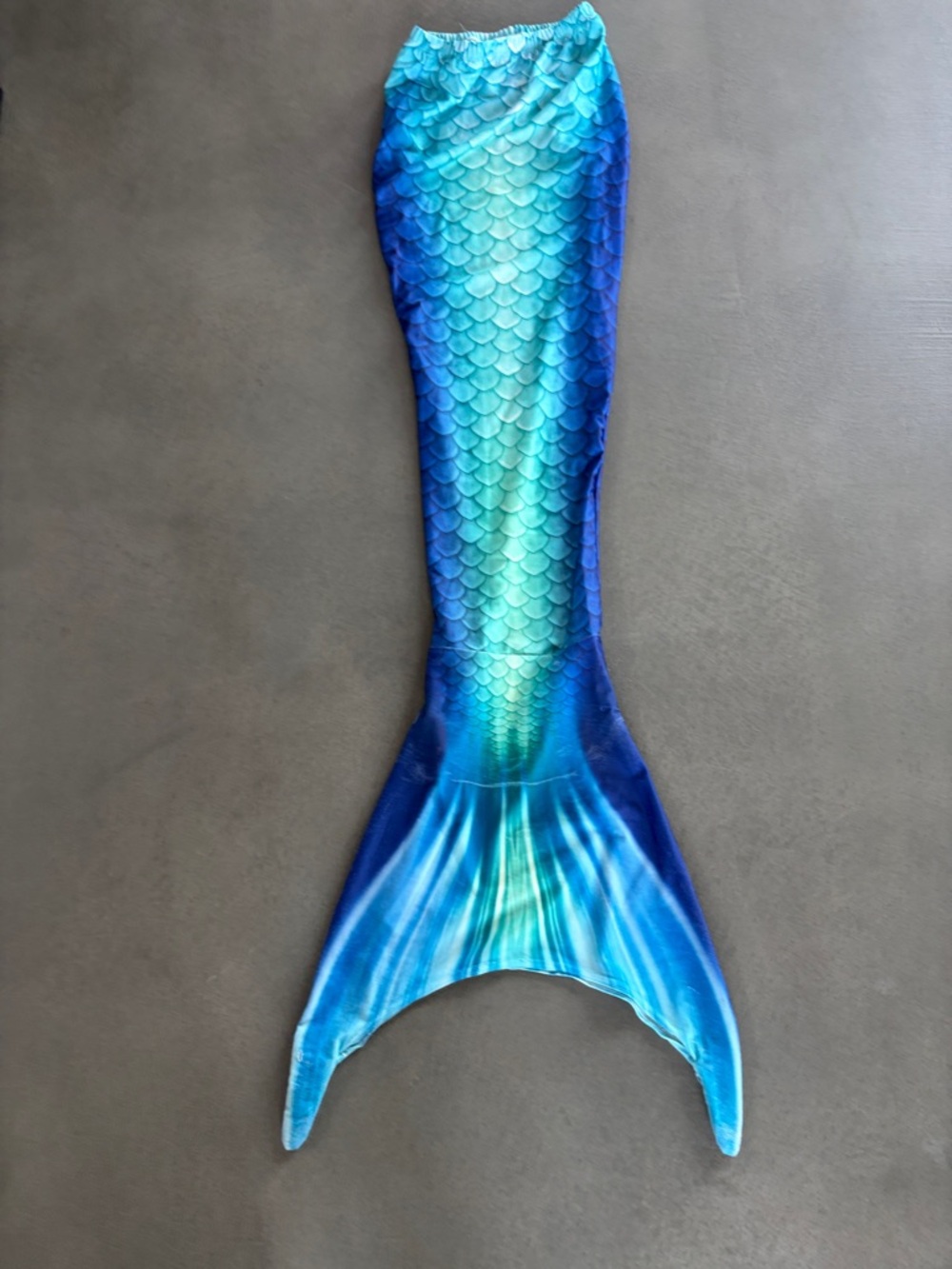 Blue Gradient Mermaid Tail One-Piece for Kids
